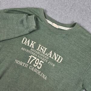 Oak Island NC Large Sage Green Crewneck Sweater by Pacific & Co.